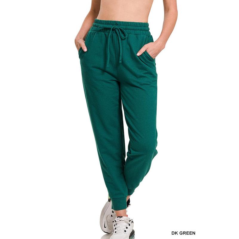 French Terry Jogger Pants With Side Pockets - Mixed