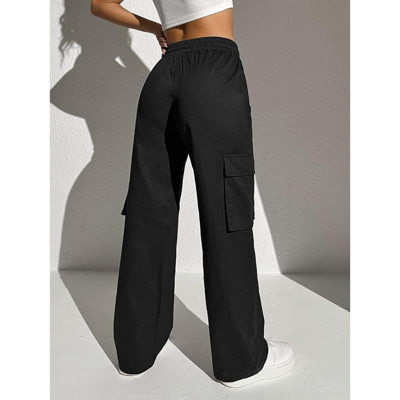 High Waisted Cargo Pants Jogger Y2K Pants Drawstring Elastic Sweatpants with Pocket