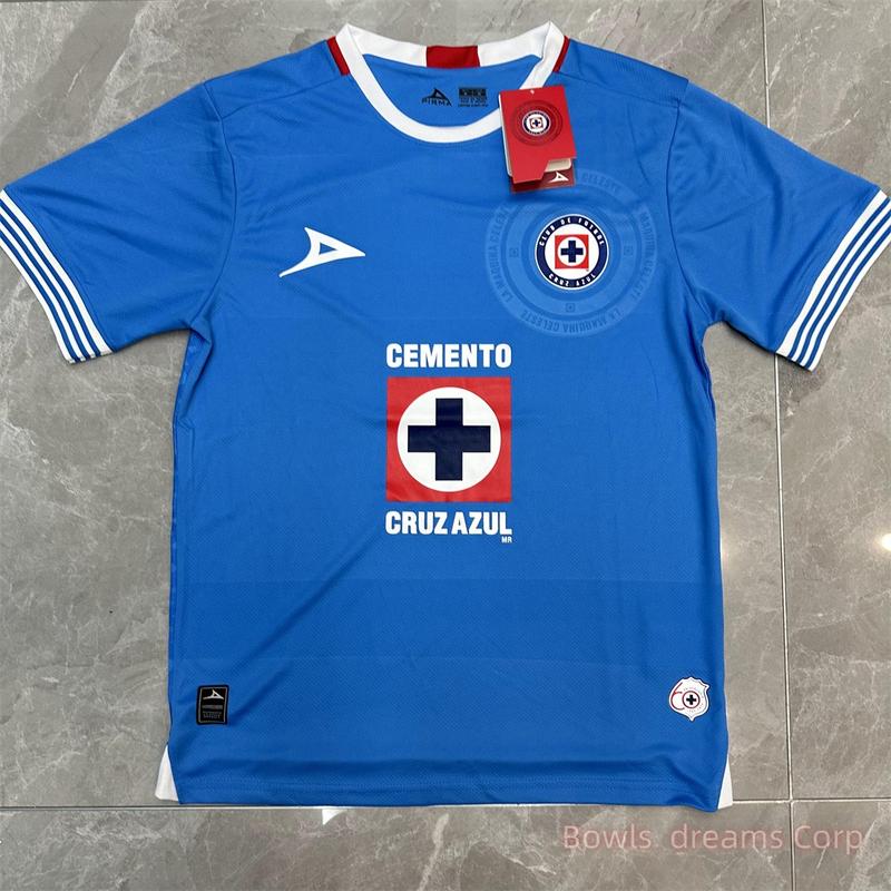 Cruz Azul Soccer Jersey Cemento Home Blue - Men's Top 24-25 home shirt