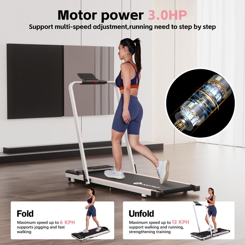  A5Pro Treadmill 2 in 1 Walking Pad Foldable Handle Walking Pad Fitness Equipment Folding with Stand Remote Control Wheels