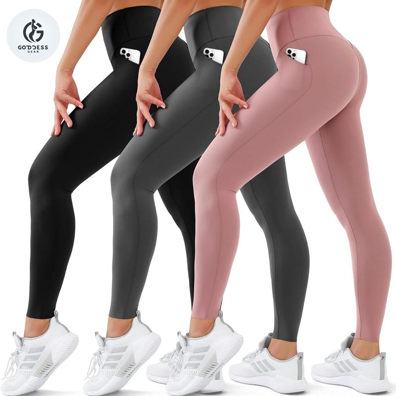 [PACK OF 3 & 4] Buttery Soft Leggings for Women High Waisted No See-Through Tummy Control Soft Yoga Pants Workout Athletic Running Leggings