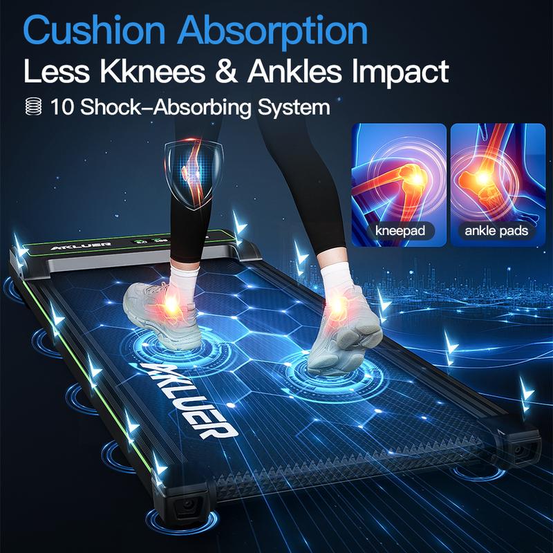 Walking Pad, 2 in 1 Folding Treadmill, 2.5 HP Walking Pad Under Desk Treadmill, 6-Layer Running Belt Design，Joint Protection black friday