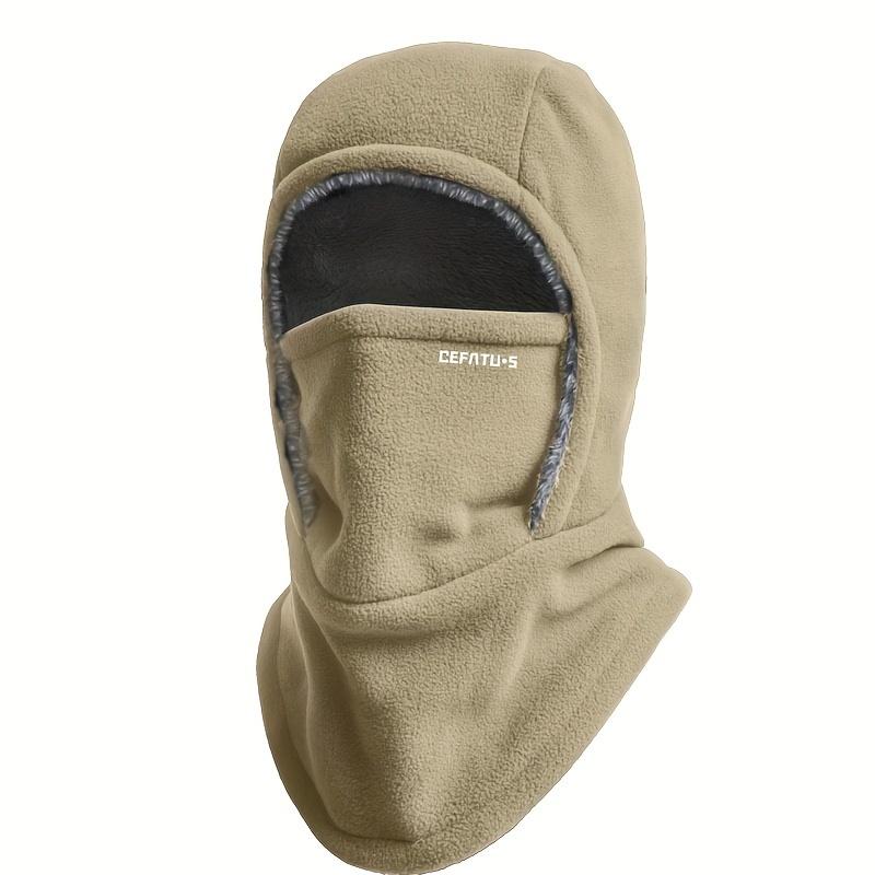 1pc DEFATU·S Winter Balaclava Face Mask with Integrated Neck Warmer and Ear Protection, Thickened Windproof Outdoor Headwear for Cycling, Running, Skiing, Fishing, Suitable for Men and Women, Machine Washable, Polyester Fiber, Black - Ideal for Thanksgivi