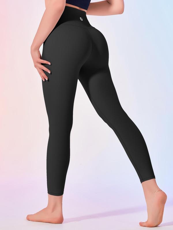 Women's Plain High Waist Sports 7 8 Leggings, Scrunch Leggings for Women, Back To School Breathable Comfortable 26