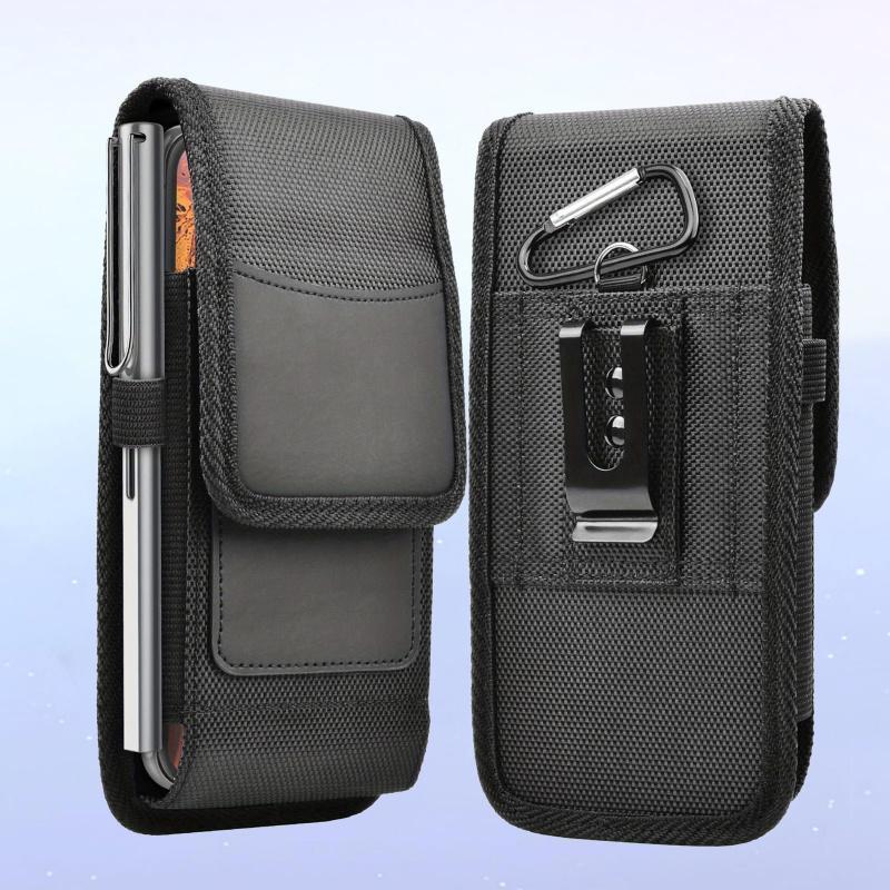 Nylon Phone Case, Outdoor Sports Belt Clip Carrying Pouch with Card Slot, Durable Oxford Fabric Phone Case for for Samsung Galaxy & iPhone Series