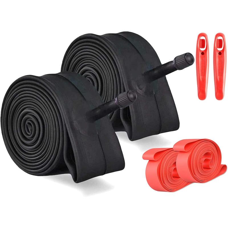 2 Pack Bike Tube 26x1.90 1.95 2.0 2.125 with Tire Levers and Rim Strips, 26 inch Bicycle Inner Tubes Tyres Schrader Valve, Compatible with 26x1.9 26x1.95 26x2.0 26x2.125 Bike Tire Tubes