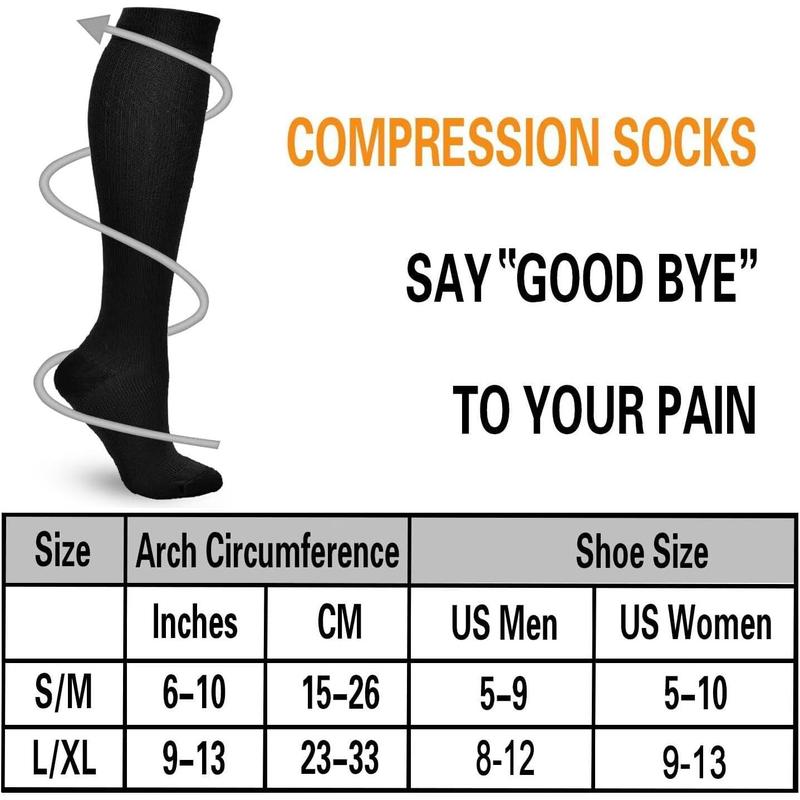 8 Pairs  Men Women  High Compression Stockings for  Support Socks