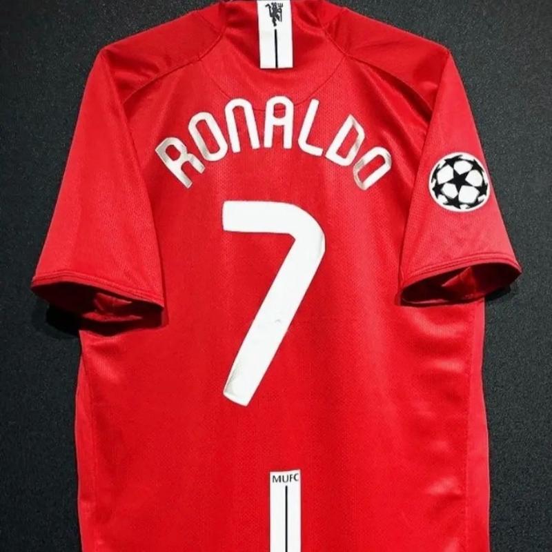 0708 Red Devils jersey, Champions League version, home 7 Cristiano Ronaldo short sleeved retro football jersey, customized for Rooney Giggs team uniform