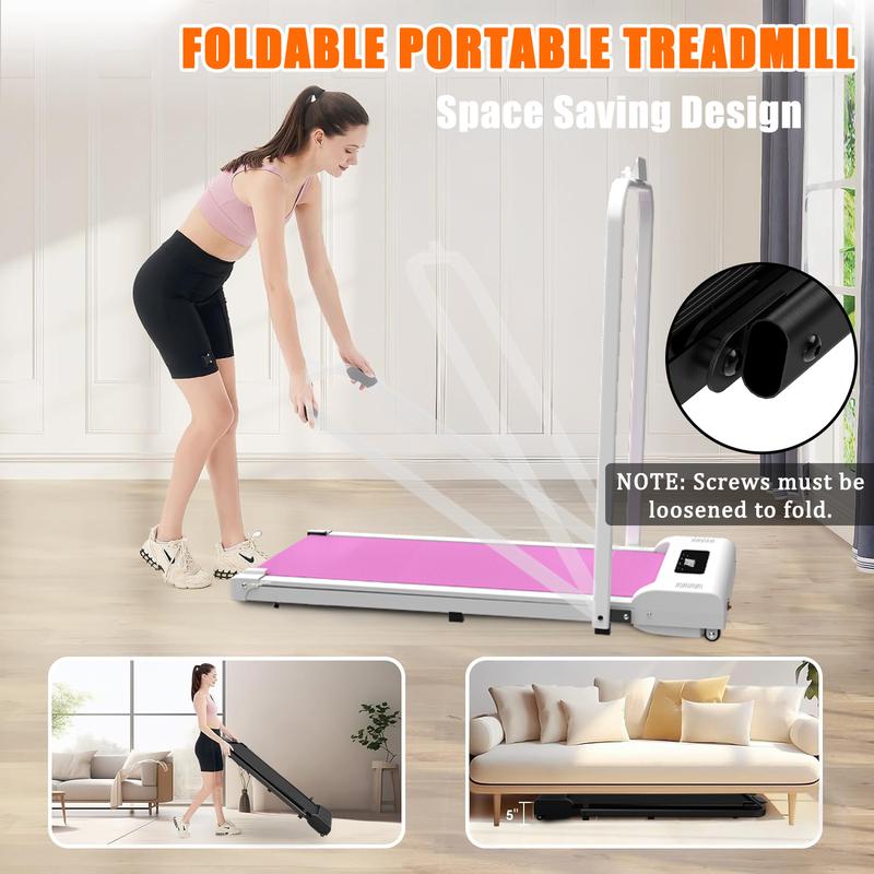 [SAYGOGO] Handheld Treadmill Walking Pad, 2.5HP Under Desk Treadmill with Remote Control & LED Display, Quiet Desk Treadmill for Compact Space, Portable Walking Pad for Home Office Use