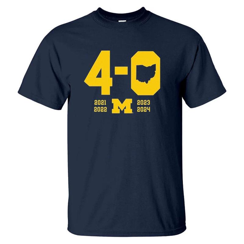 Michigan Football 4-0 In The Game T-Shirt, Wolverine Game Day Tee, Michigan College Football Fans Tshirt