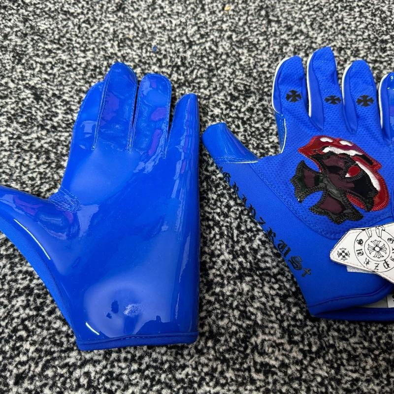 Blue Cherries Football Gloves - All Sizes Available