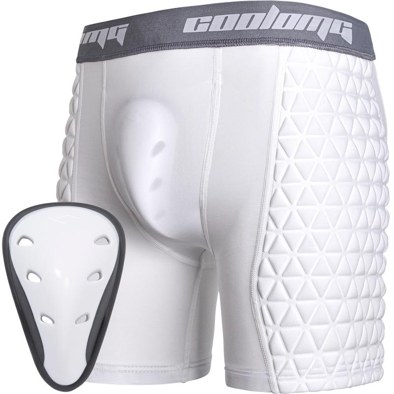 COOLOMG Mens Baseball Sliding Shorts with Athletic Cup Elite Padded Compression Slider   Elastic Shorts for Baseball Football Lacrosse Field