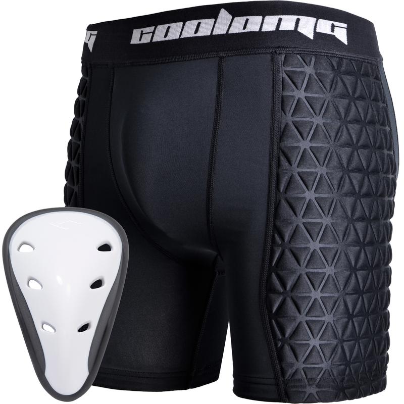 COOLOMG Mens Baseball Sliding Shorts with Athletic Cup Elite Padded Compression Slider   Elastic Shorts for Baseball Football Lacrosse Field