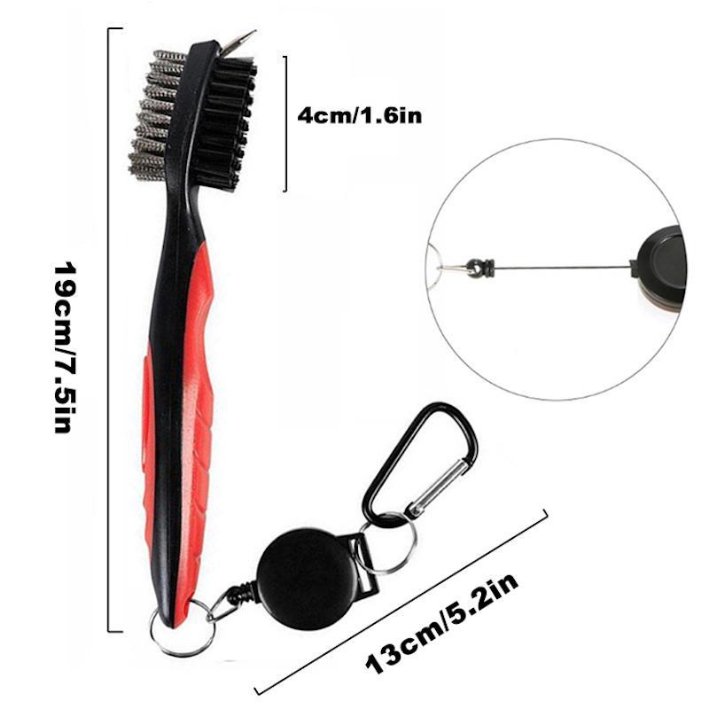 Golf Club Cleaning Brush, 1 Count Portable Golf Club Cleaning Tool with Cover & Clip, Golf Supplies