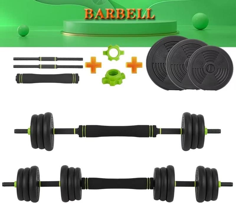 4 in 1 Adjustable Dumbbell Set, 44LBS Free Weight Set Used as Dumbbell, Barbell, Kettlebell and Push-up, Home Gym Fitness Workout Equipment for Men and Women black