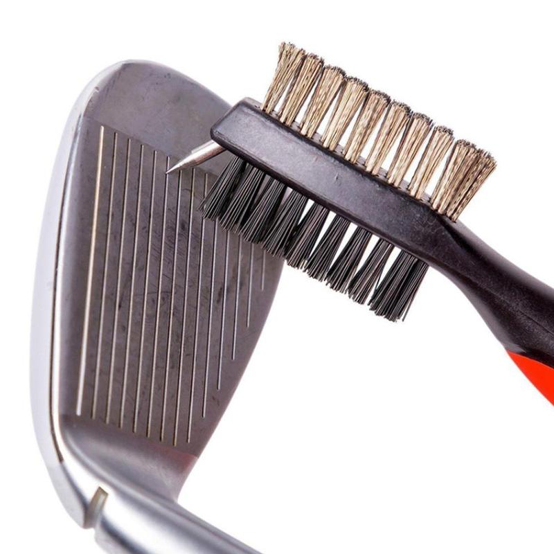 Golf Club Cleaning Brush, 1 Count Portable Golf Club Cleaning Tool with Cover & Clip, Golf Supplies