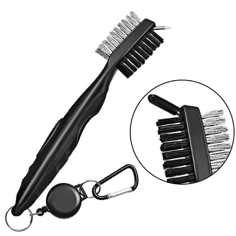 Golf Club Cleaning Brush, 1 Count Portable Golf Club Cleaning Tool with Cover & Clip, Golf Supplies