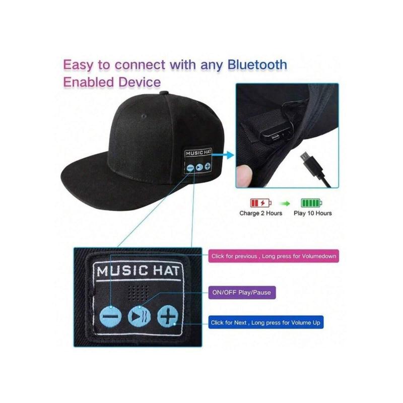 Wireless Bluetooth Baseball Cap With Wireless Speaker Adjustable, Rechargeable Speaker Hat, Smart Speakerphone Cap Built-In Microphone For Outdoor Sports, Cable-Free Exercise Headwear