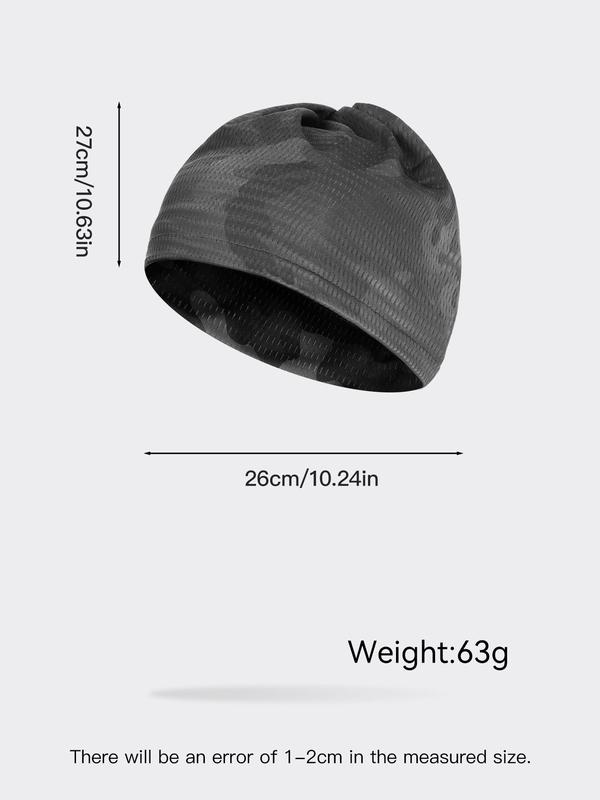 Camo Pattern Beanie Hat, Breathable Quick Drying Sports Hat, Outdoor Sun Protection Cycling Hat, Fashion Accessories for Men & Women