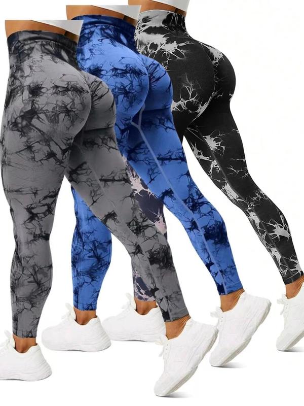 Women's Tie Dye Print High Waist Sports Leggings, Casual Comfy Breathable Butt Lifting Seamless Skinny Pants for Yoga Gym Workout Running, Yoga Pants, Ladies Sportswear for All Seasons