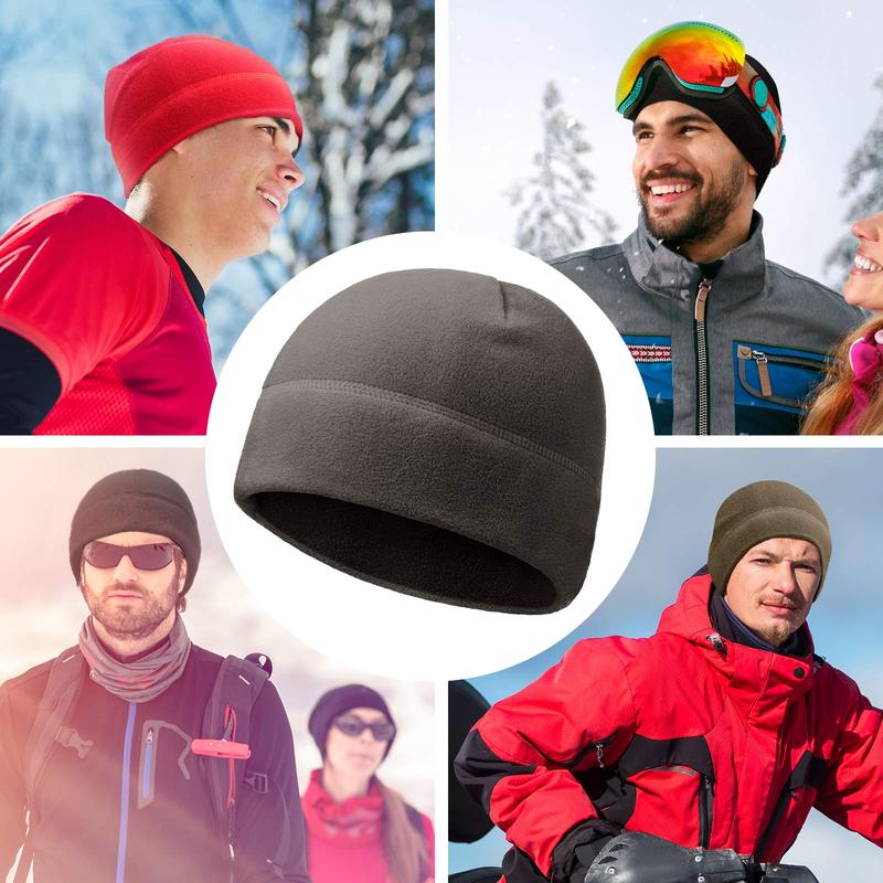 Winter Warm Skull Cap Soft Polar Fleece Beanie Hat Thick Windproof Watch Cap Skiing Outdoor Cap for Men Women