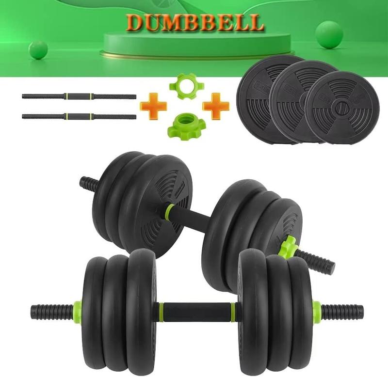 4 in 1 Adjustable Dumbbell Set, 44LBS Free Weight Set Used as Dumbbell, Barbell, Kettlebell and Push-up, Home Gym Fitness Workout Equipment for Men and Women black