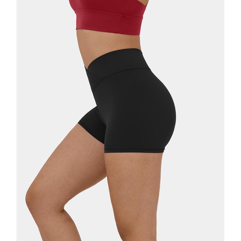 Halara Softlyzero️ High Waisted Crossover Plain Yoga Biker Shorts 3''