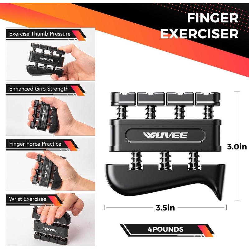 Wuvei Grip Strength Trainer Kit (5 Pack) with Hand Grip Strengthener Electronic Counting, Forearm Strengthener, Finger Exerciser, Stress Relief Ball, and Forearm Workout Ring for Hand Therapy Forearm Strength Training