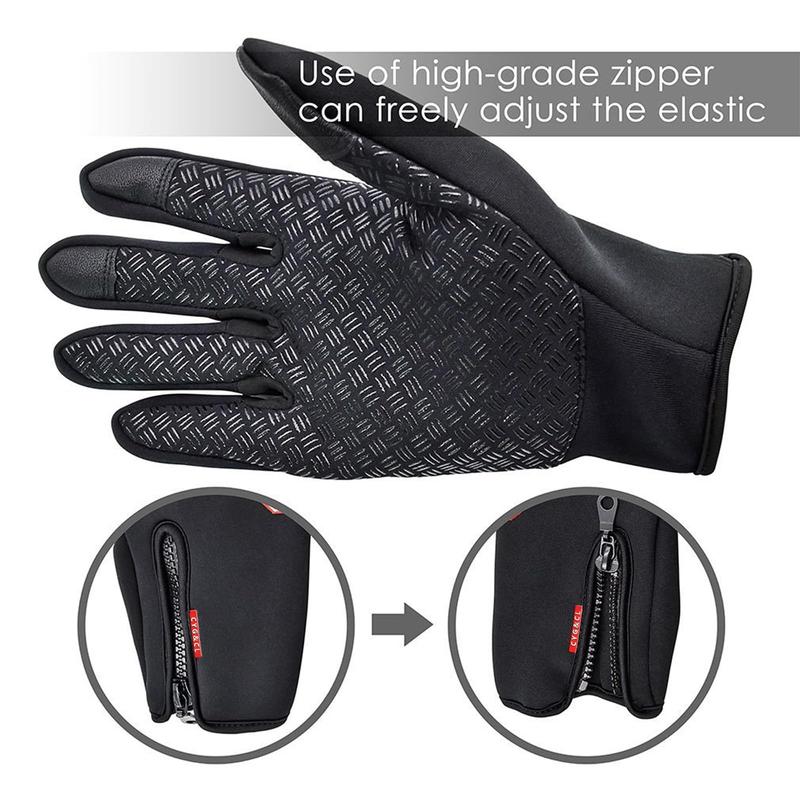 Men Women Winter Touch Screen Gloves Windproof for Cycling, Driving Telefingers Technology Thermal Insulation Non-Slip Silicone Gel Adjustable Fit