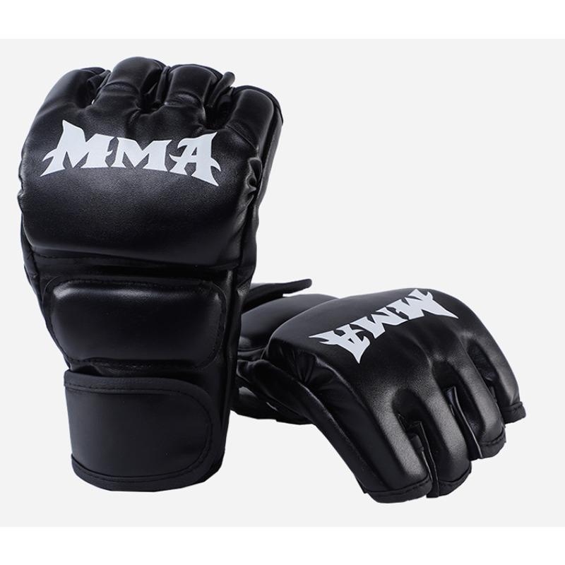 1 Pair MMA Boxing Gloves, Half Finger Punching Gloves, Training Mitts, Halloween Gifts