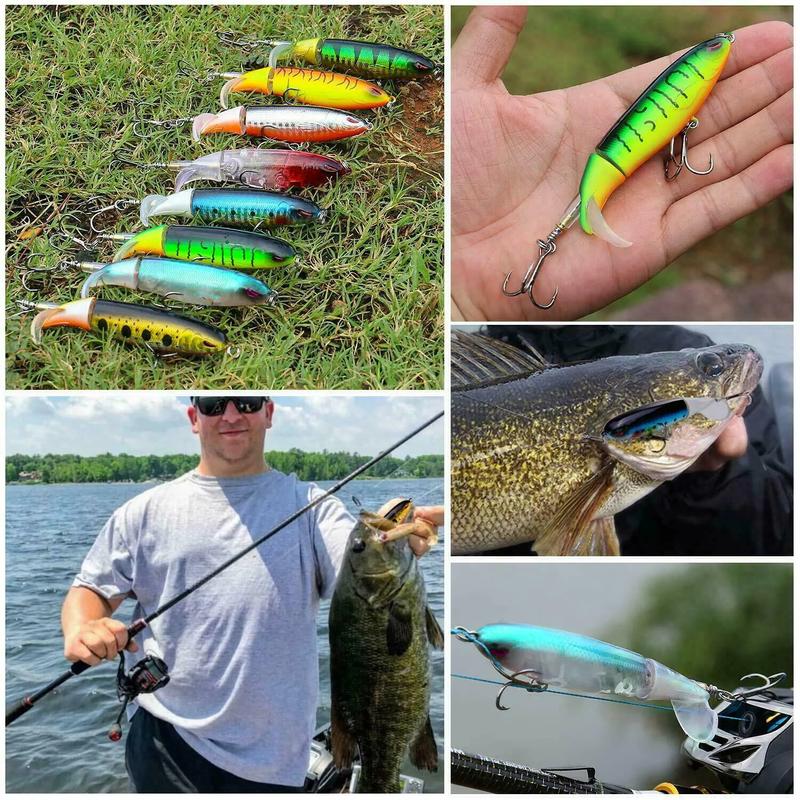 Whopper Plopper Topwater Floating Fishing Lures Baits Rotating Tail for Bass US