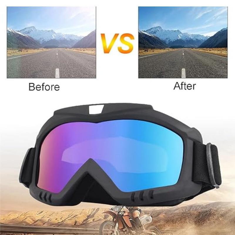 Off-road Vehicle Goggles, Anti-fog Windproof Motorcycle Goggles for Women & Men, Dustproof Goggles for Cycling Ski Car Racing