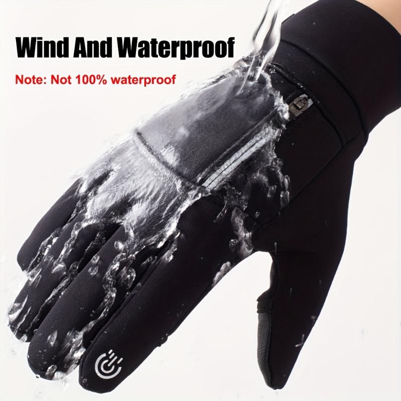 1pair Winter Windproof Waterproof Touch Screen Warm Gloves, For Outdoor Cycling, Fishing, Running, Skiing