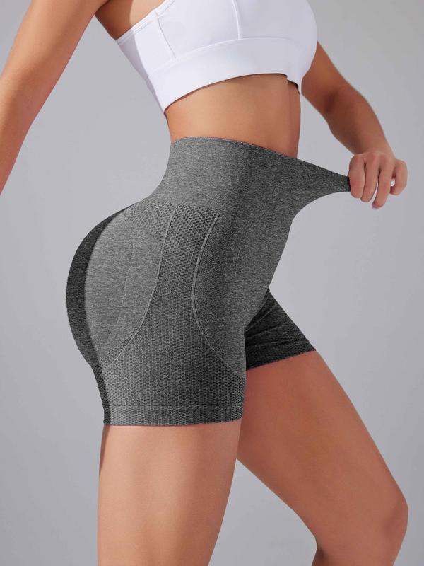 Women's Solid High Waist Sports Shorts, Breathable Comfortable Seamless High Stretch Skinny Shorts, Gym Shorts, Ladies Sportswear for Yoga Gym Workout