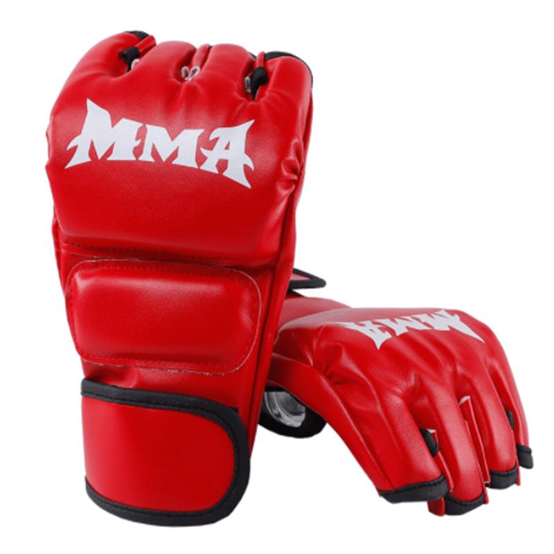 1 Pair MMA Boxing Gloves, Half Finger Punching Gloves, Training Mitts, Halloween Gifts