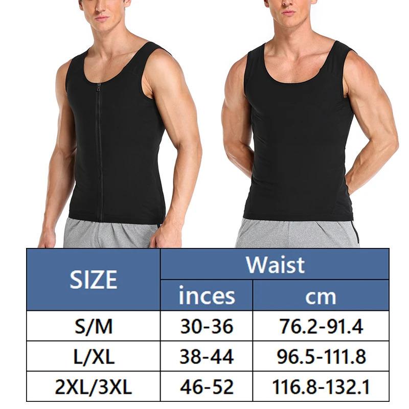 Men's Sauna Vest Waist Trainer Polymer Sauna Suit for Fitness Heat Trapping Zipper Sweat Sauna Workout Tank Tops Gmy Fitness