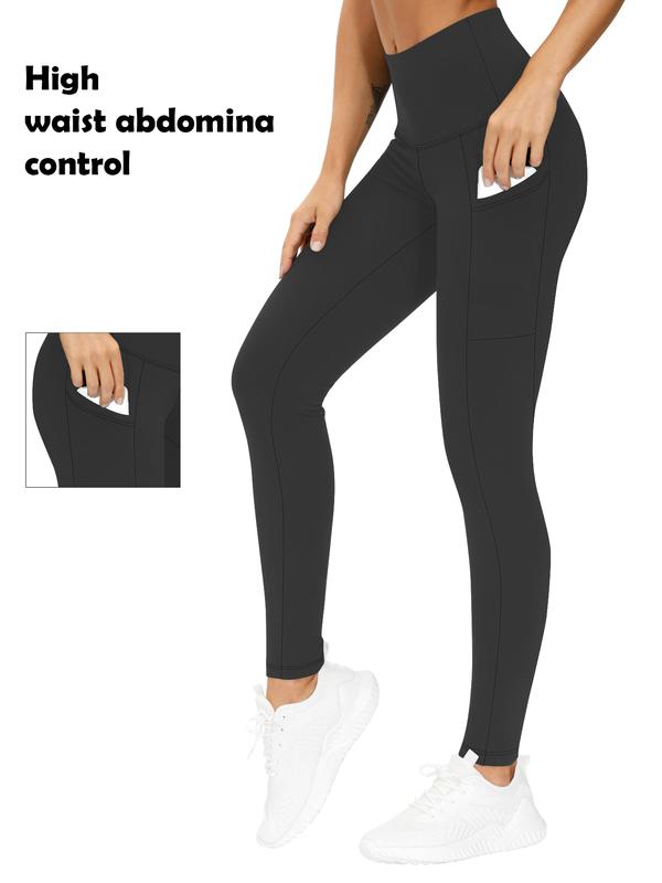 5PCS Women's High Waisted Tummy Control Leggings with Pockets for Yoga and Workouts - Fit Comfort