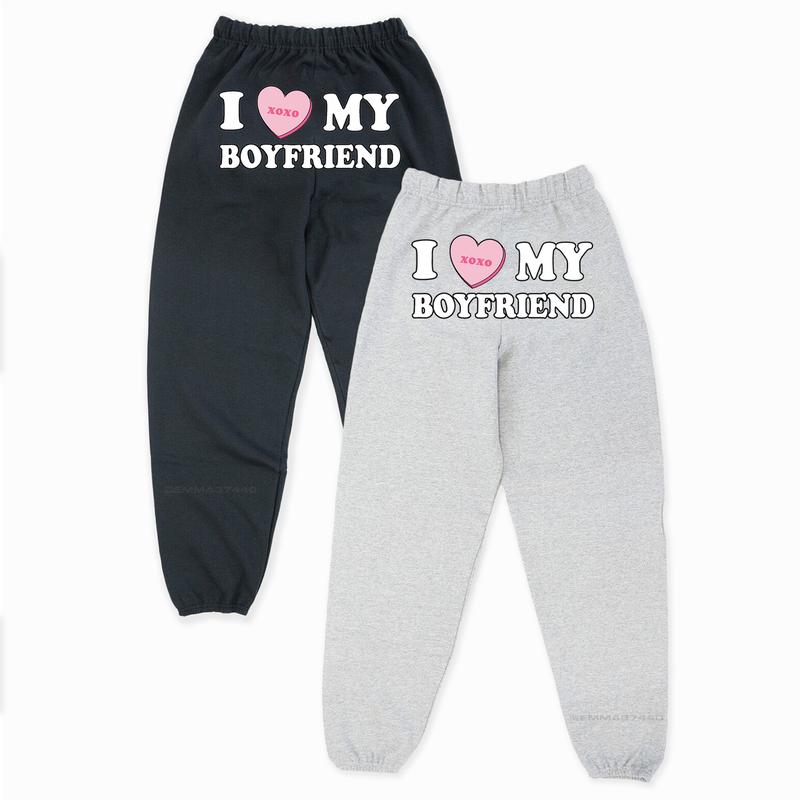 I Love My Boyfriend Sweatpants | Original Seller Heart My Boyfriend