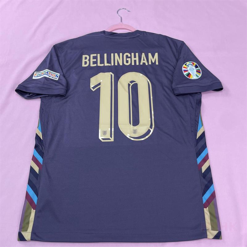 UEFA EURO 2024 England 10# Bellingham Away Short Sleeve Soccer Jersey