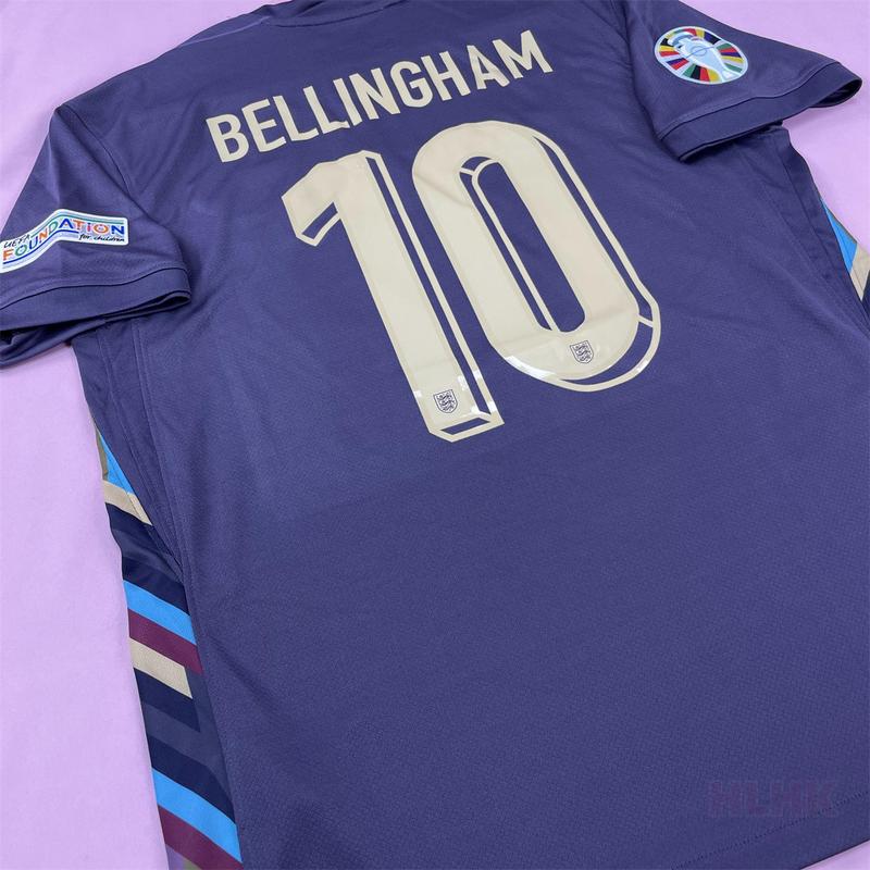 UEFA EURO 2024 England 10# Bellingham Away Short Sleeve Soccer Jersey