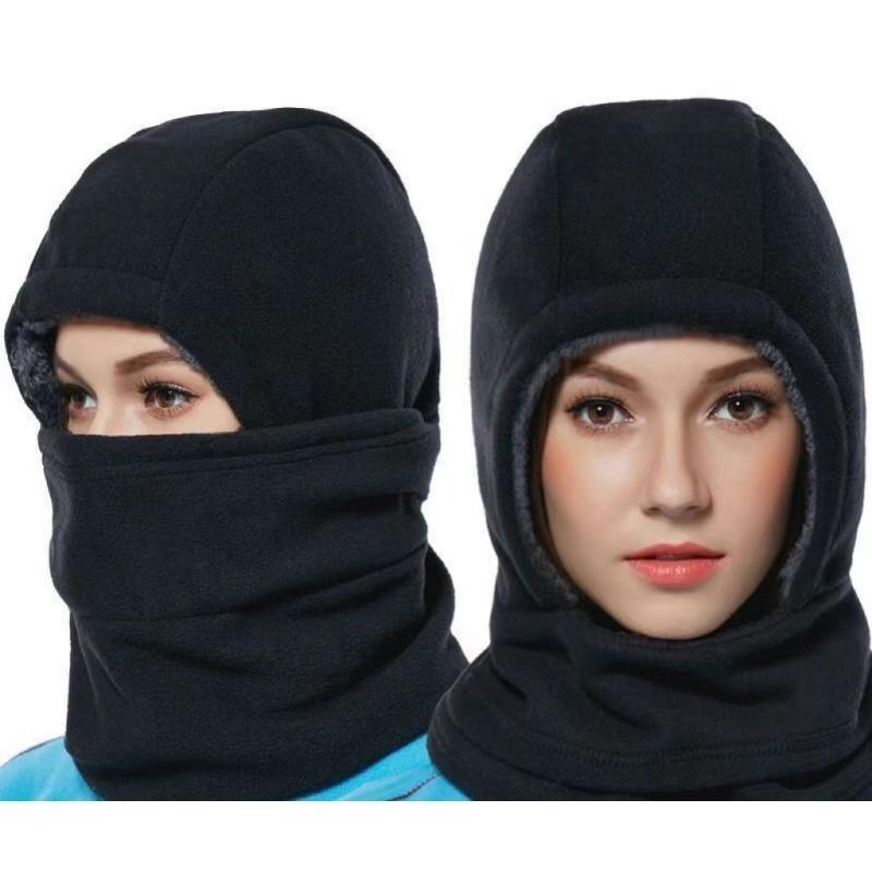 Three-in-One Winter Outdoor Warm Mask: Windproof Head Cover, Earmuffs, and Wool Thickened Warm Windproof Cold Protection