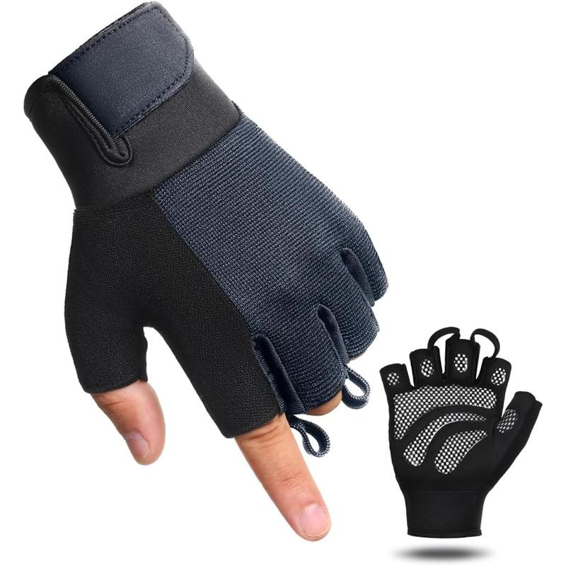 Fingerless Workout Gloves for Men and Women, Lightweight Breathable Fitness Gloves for Weightlifting, Cycling, Climbing, Rowing