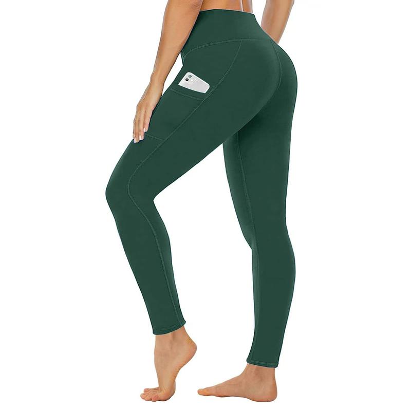 Women’s High Waist Gym Leggings with Pockets, Breathable Seamless Soft Comfy Skinny Pants Tummy Control Rear Lifting Yoga Activewear Sportswear Pants