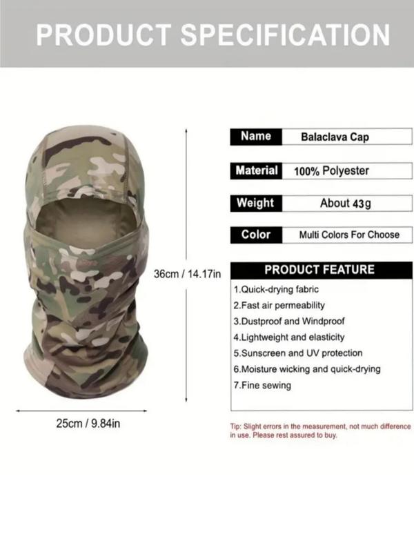 Camo Pattern Full Face Mask, 5pcs Breathable Balaclava Face Cover for Men & Women, Ski Mask, Outdoor Sports Face Mask for Cycling, Running, Hiking, Shiesty Mask Balaclava Face Mask