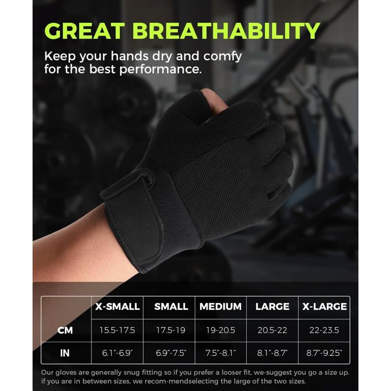 Fingerless Workout Gloves for Men and Women, Lightweight Breathable Fitness Gloves for Weightlifting, Cycling, Climbing, Rowing