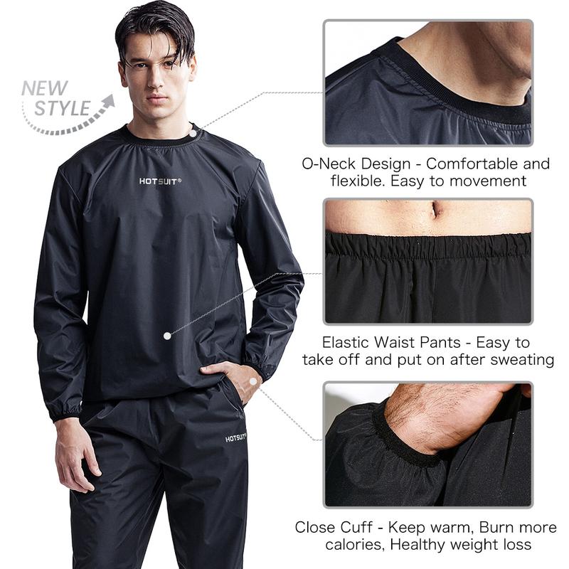 HOTSUIT Sauna Suit Men Anti Rip Sweat Suits Gym Boxing Workout Jackets