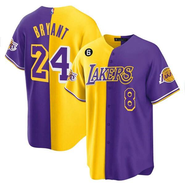 BryantXLakers Baseball Jersey, Sport Jersey Shirt, Perfect Gift for Sports Lovers, Summer Sportswear for Him and Her, Ideal Gift for Baseball Fans