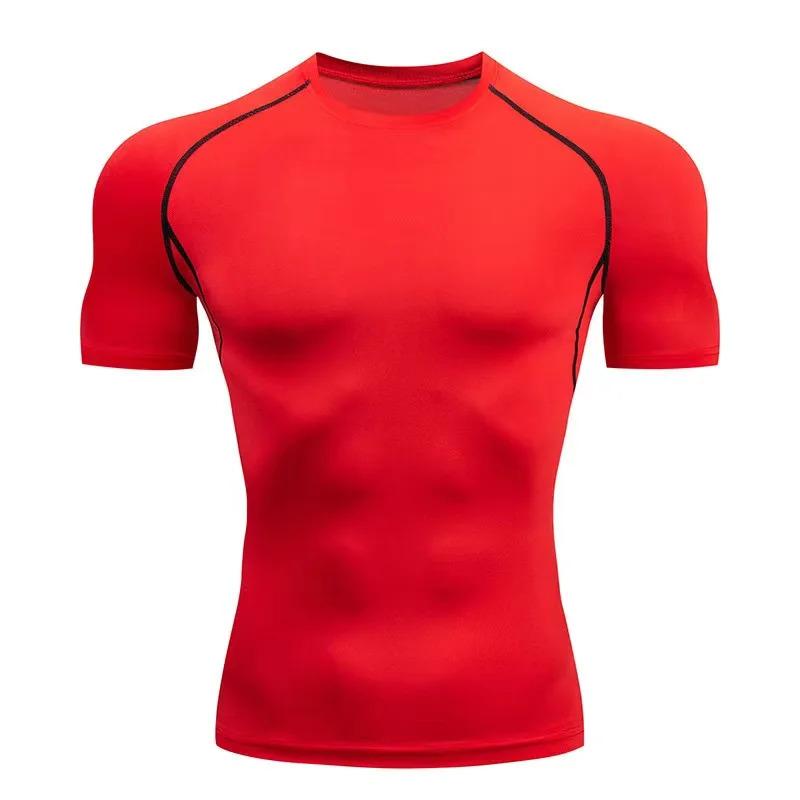 2024 Compression T Shirt Men Summer Sportswear Running T-shirt Elastic Quick Dry Sport Tops Tee Athletic Gym Workout Shirts Men