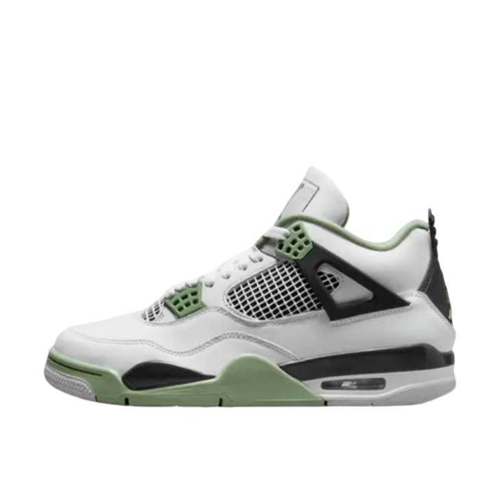 Sports retro white gray men's and women's sports shoes viral trends basketball shoes help versatile jordan  4