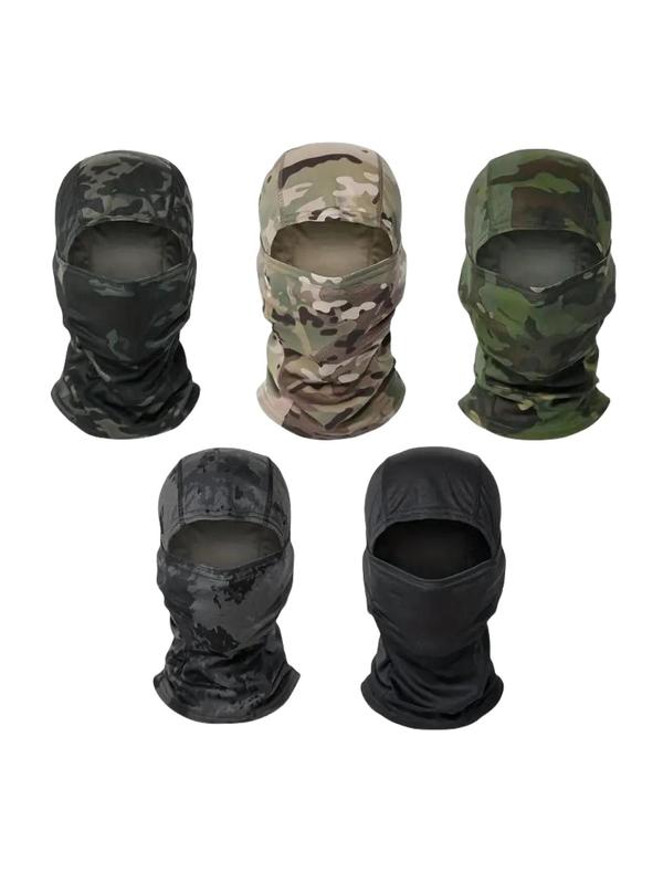 Camo Pattern Full Face Mask, 5pcs Breathable Balaclava Face Cover for Men & Women, Ski Mask, Outdoor Sports Face Mask for Cycling, Running, Hiking, Shiesty Mask Balaclava Face Mask